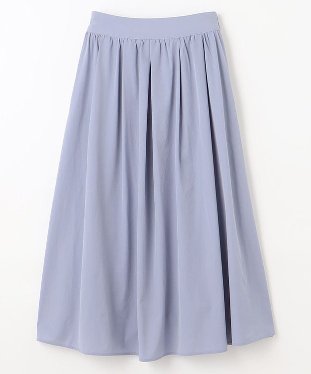 ANY 【ウエストゴム】タフタフレアスカート ライトブルー
