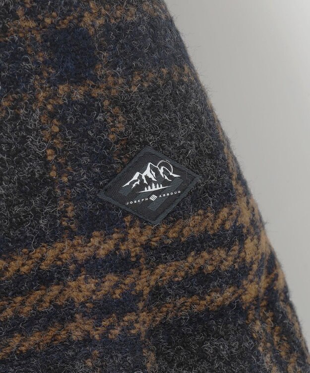 JOSEPH ABBOUD MOUNTAIN 【イタリア素材/ECOファー/9ポケット/ダウン】スライバーチェックダウン コート グレー系4