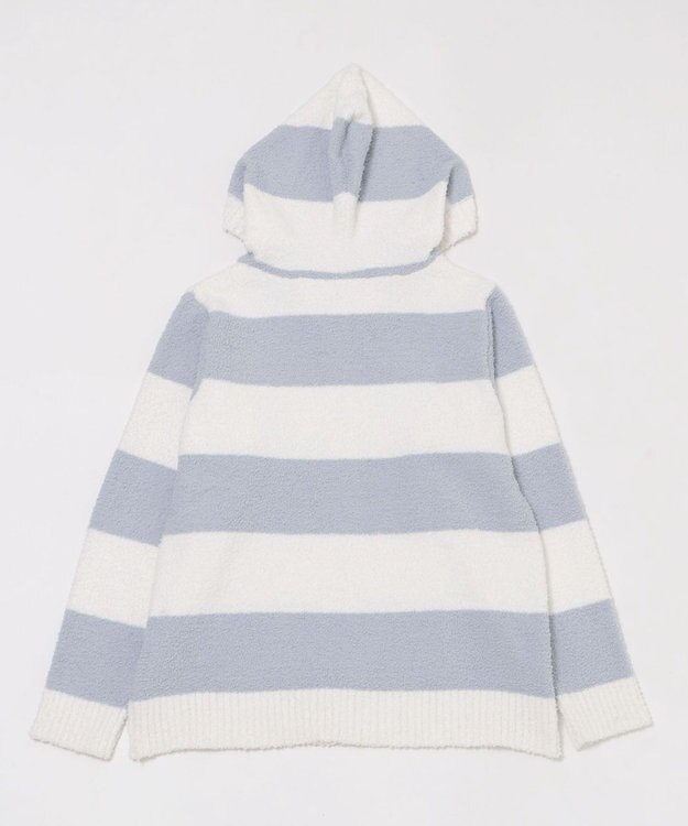 WEGO ボーダーZIPパーカー ブルー