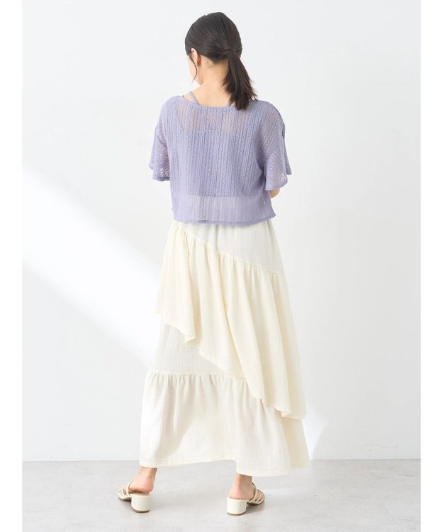 earth music&ecology カットティアードスカート Ivory