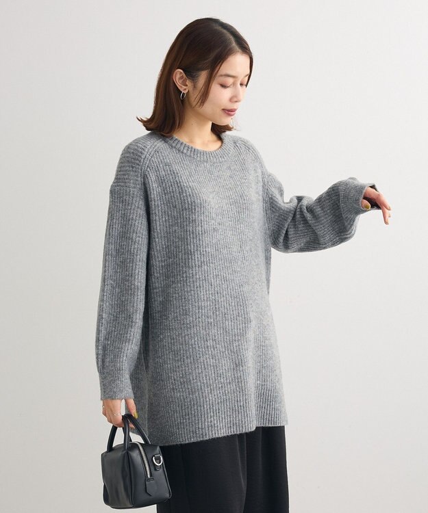 Green Parks ｆｕｗａっと　畦チュニック Gray Mixture