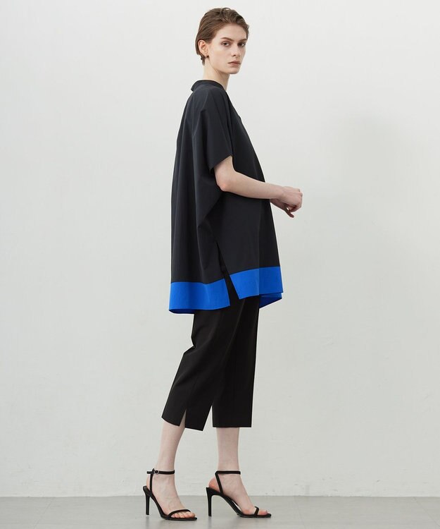 ICB 【洗える】トリアセドライストレッチ クロップドパンツ ブラック系