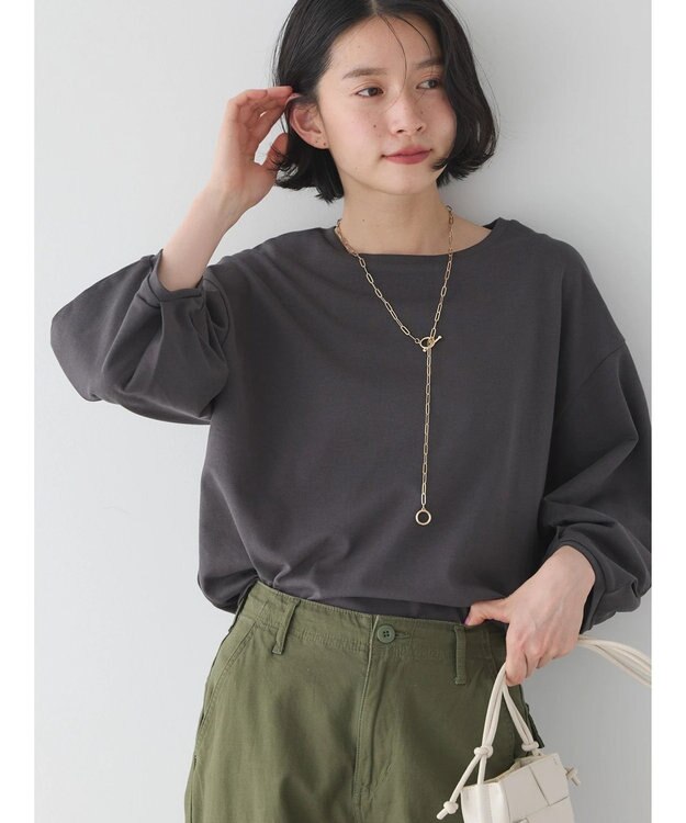 AMERICAN HOLIC ＵＶカット７分袖タックプルオーバー Charcoal Gray