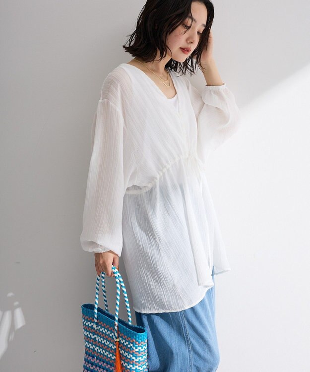 Green Parks ＳＥＴ２点Ｖネックブラウス＋タンクトップ Off White