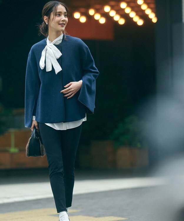 23区 【洗える】ストレッチポンチ レギンス ブラック系