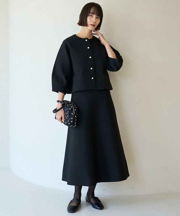 UNFILO L BEAUTY FORM KNIT フレアスカート ブラック