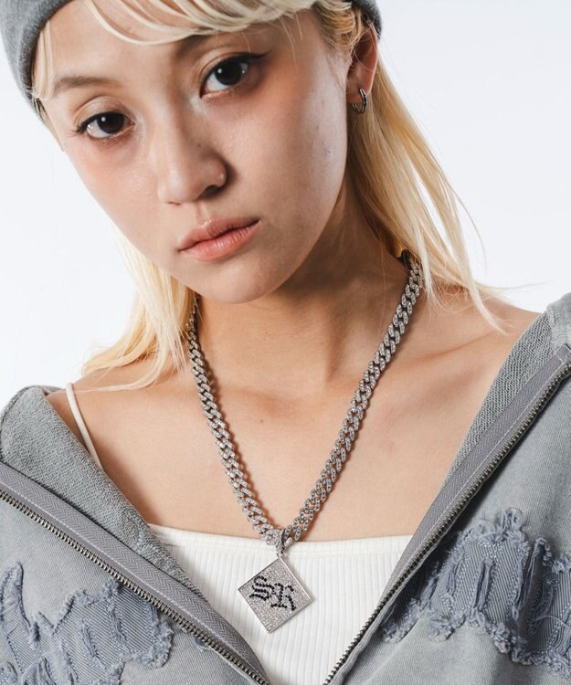 WEGO Mモチーフラインストーンネックレス 柄4