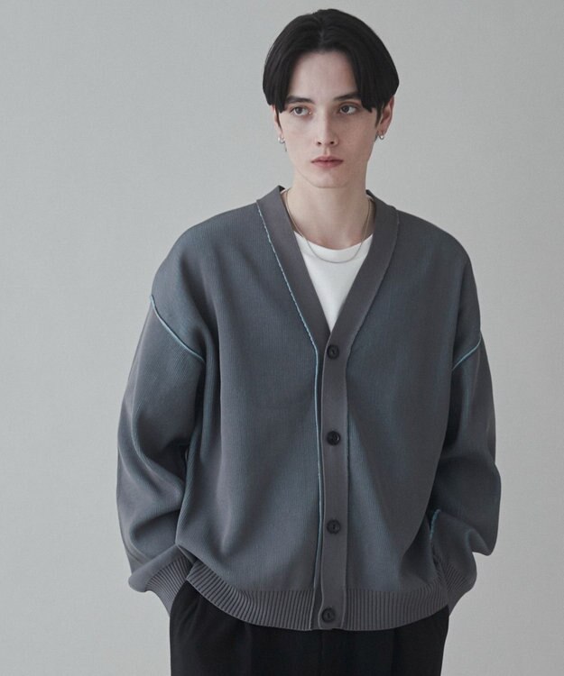 WEGO クリアライトリバーシブルカーディガン グレー