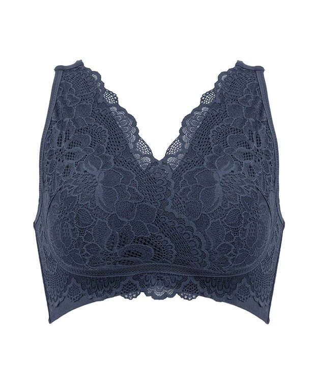 BRADELIS New York 【BRADELIS Me / ノンワイヤー・バストアップ】 カシュクールレーシィナイトブラ インクブルー
