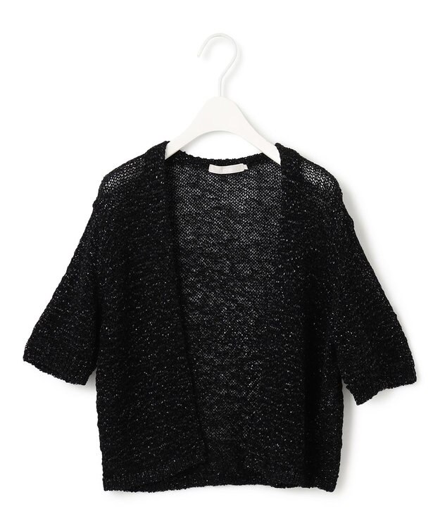 ICB L ルレックスペーパーテープ カーディガン ブラック系