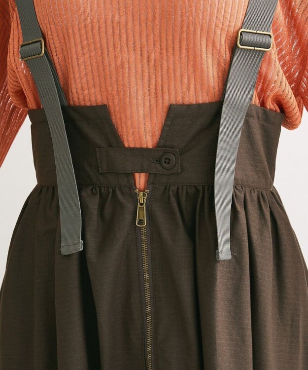 Green Parks ・ＤＯＵＢＬＥ　ＦＬＡＧＳサスペンダーミリタリースカート Charcoal Gray