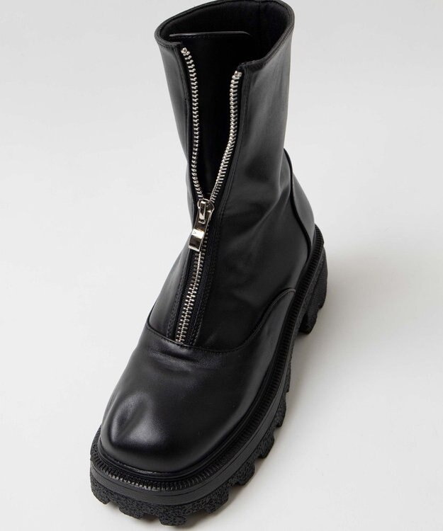 WEGO フロントZIPショートブーツ ブラック