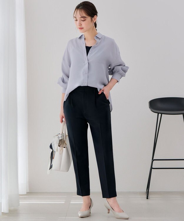 ANY SIS S 【UVカット / 接触冷感 / 吸水速乾】スマートビューティストレッチ テーパード パンツ ネイビー