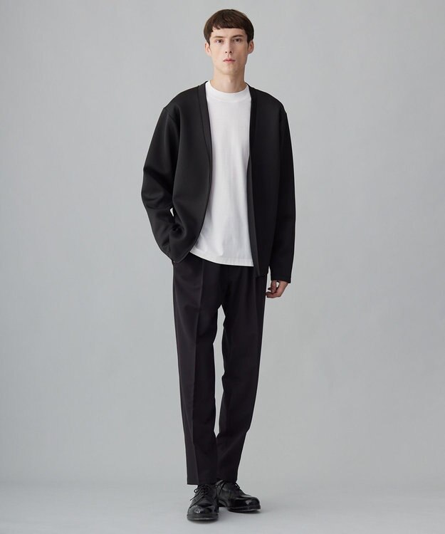 UNFILO MENS BEAUTY FORM JERSEY 着流しカーディガン ブラック