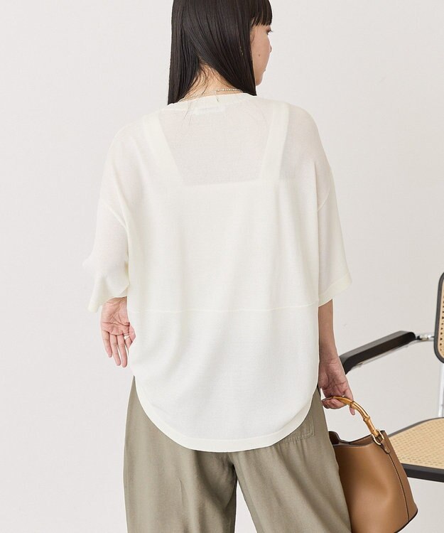 AMERICAN HOLIC 配色コクーンシルエットニット Off White
