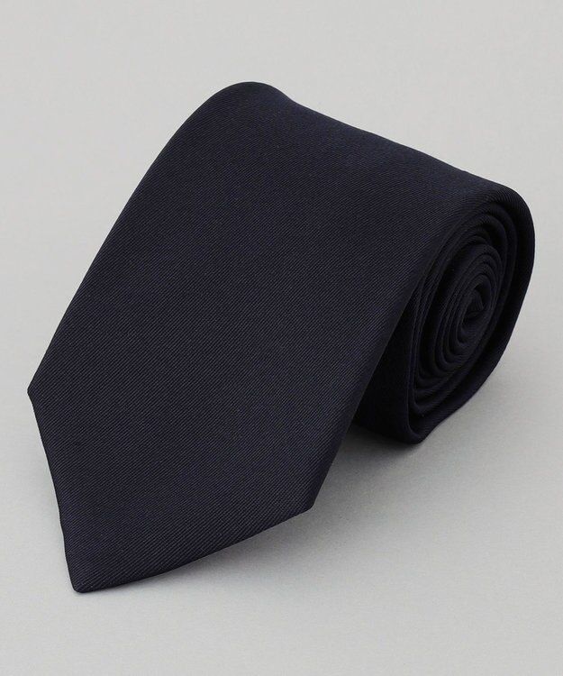 GOTAIRIKU 定番【日本製】シルク ネクタイ_無地 ネイビー系