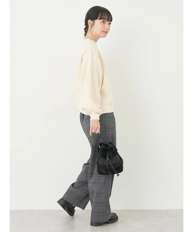 earth music&ecology マットベロアモールプルオーバー Ivory