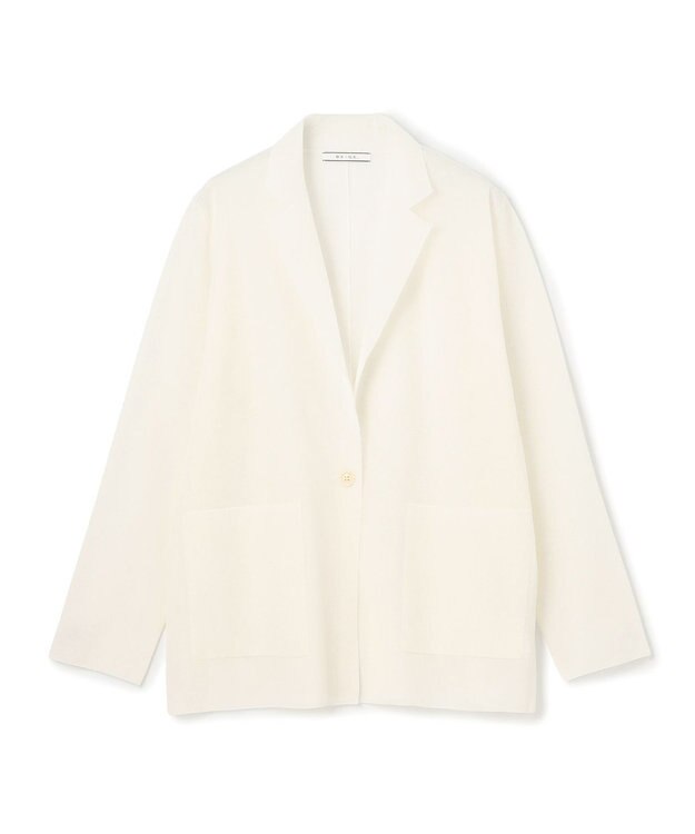 BEIGE， PYRRHOT / シアーコンビ ニットジャケット Ecru