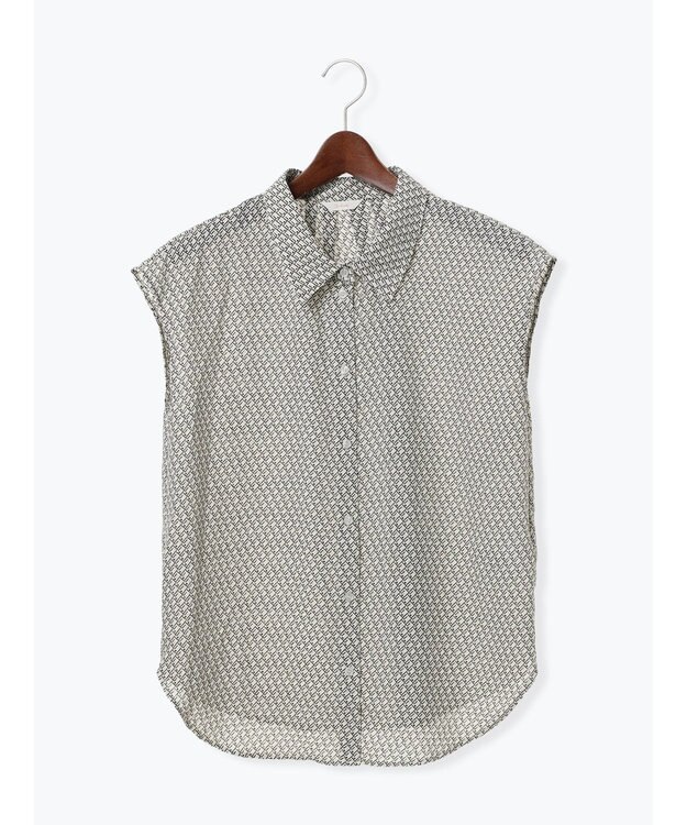 Te chichi シアサッカージオメ柄シャツブラウス オフホワイト