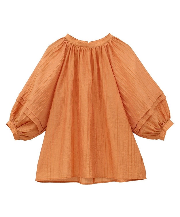 CRAFT STANDARD BOUTIQUE ストライプジャカードパフスリーブブラウス Orange