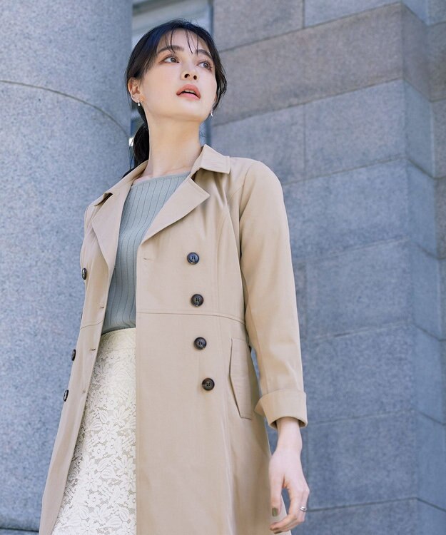 Tiaclasse 【洗える】スクエアネックリブ編みニットトップス ミント