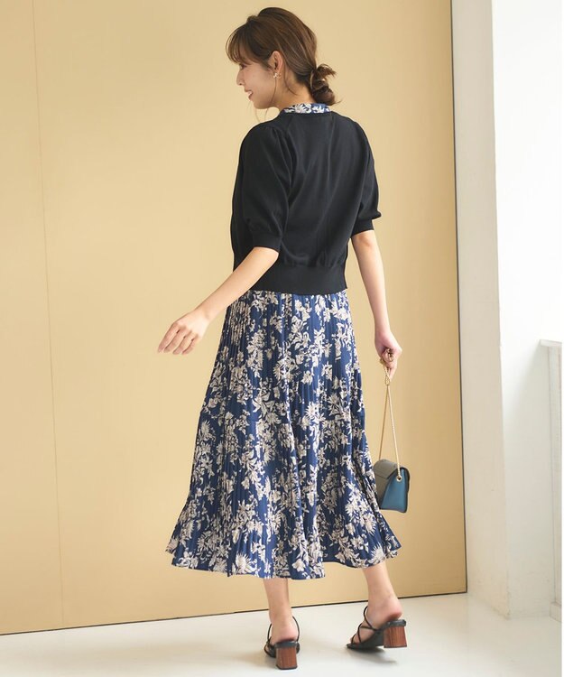 Feroux 【接触冷感・UVカット】ハーフスリーブ カーディガン ブラック系