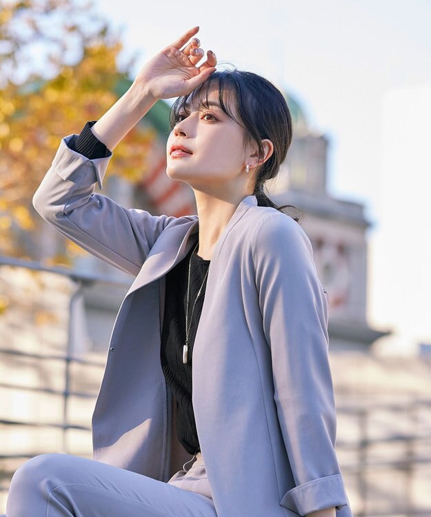 Tiaclasse 【洗える】スクエアネックリブ編みニットトップス ブラック