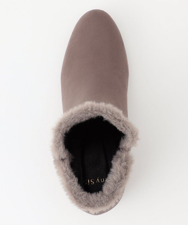 ANY SIS 【23.0~24.5cm】メタルポイントフェイクファーレディ ブーツ モカ