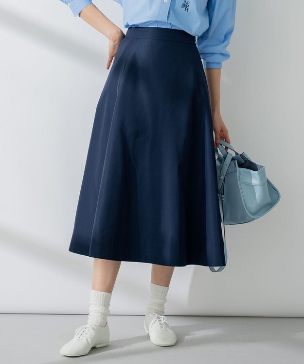 組曲 【5色展開・後ろゴム仕様】カラータフタ スカート ネイビー系