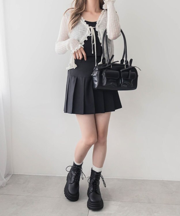 WEGO レースアップショートブーツ ブラック