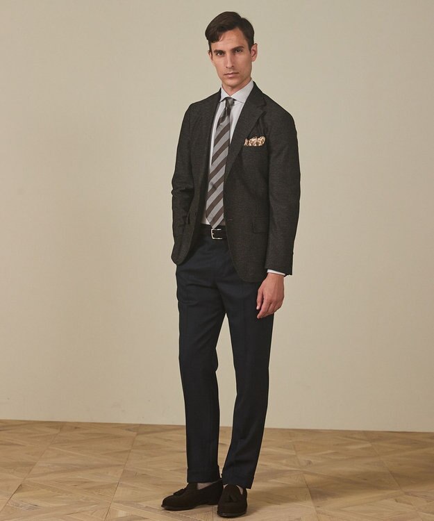 GOTAIRIKU カーディガンジャケット秋冬版【洗える/シワになりにくい/ストレッチ】リンクス BIZ ジャケット ダークブラウン系8