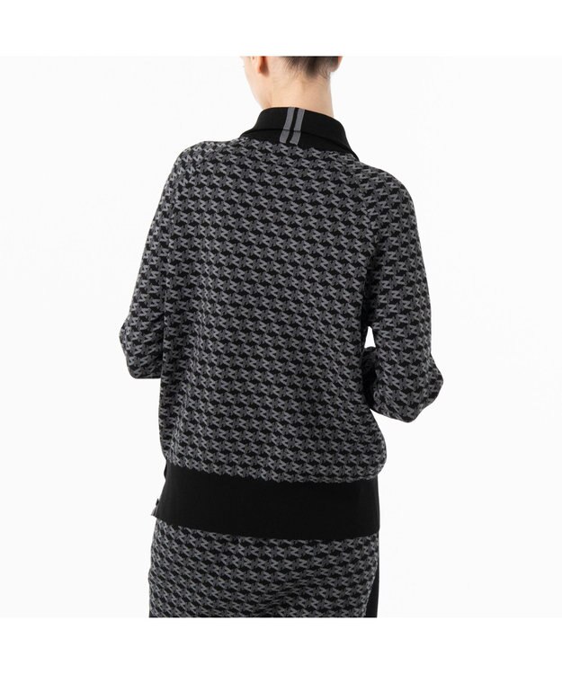 ZERO HALLIBURTON 【セットアップ可能】 モノグラム柄 ハーフジップニット ZHG-W5A4b 85137 ブラック