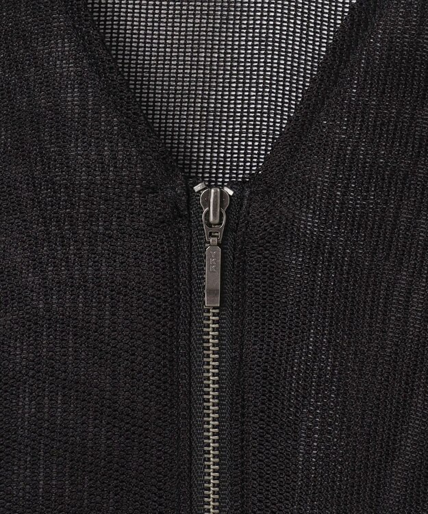 ICB L 【洗える】Ta/Peメッシュ ブルゾン ブラック系