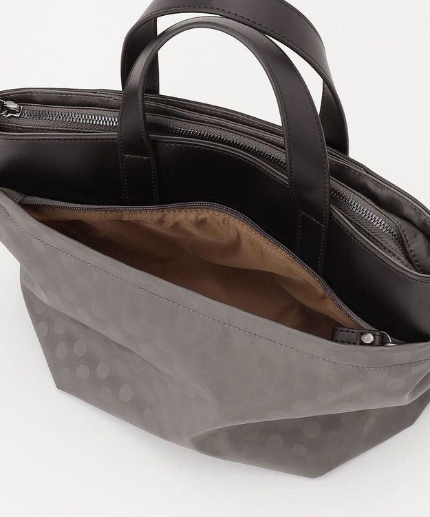 Y'SACCS Polka Dots　タックラウンド2WAYミドルトート グレー