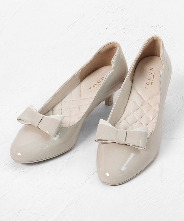 TOCCA 【リボン取り外し可】DOUBLE RIBBON 2WAYPUMPS パンプス ベージュ系