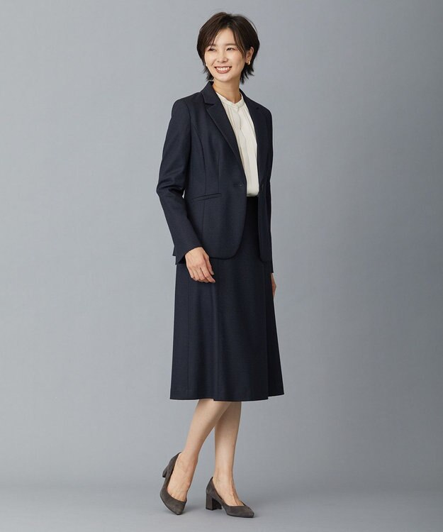 J.PRESS LADIES アクアレジェンドウールジャージー スカート ネイビー系