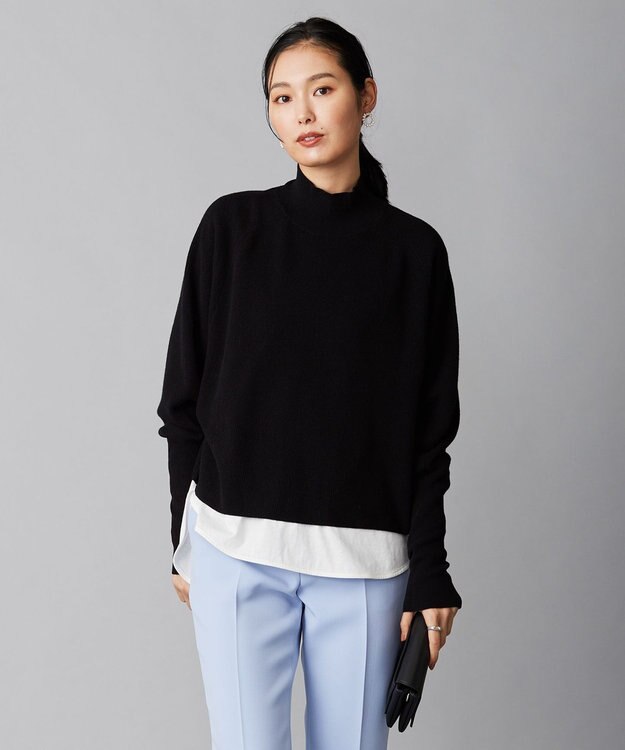 ICB L 【WEB限定カラーあり】 ソフトウールハイゲージ ハイネックニット ブラック系