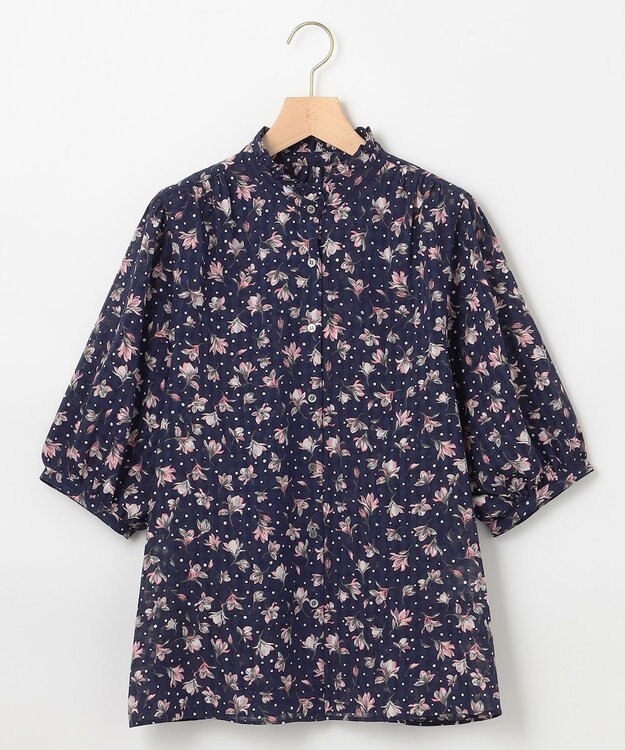 組曲 S フラワードットプリント ブラウス ネイビー系5