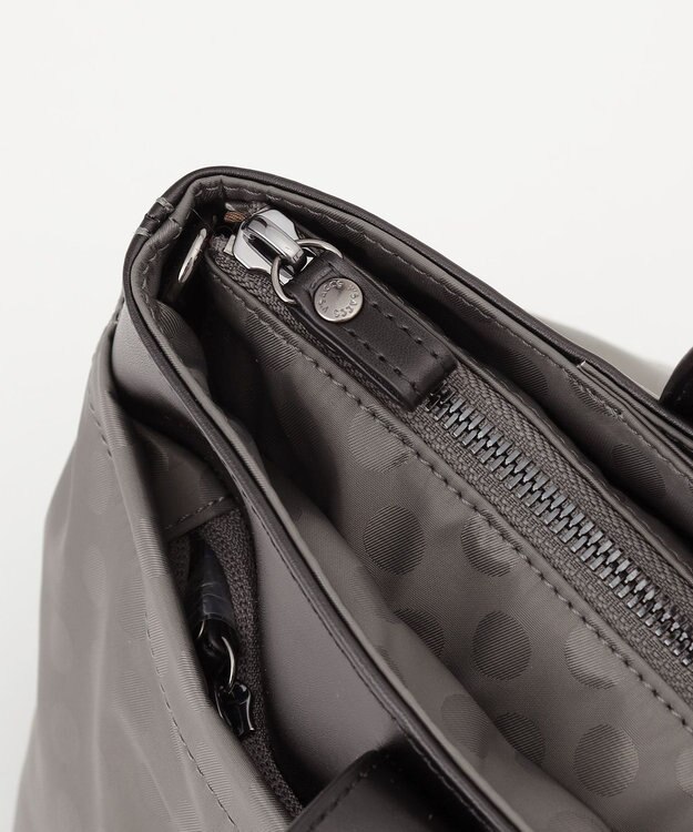 Y'SACCS Polka Dots　タックラウンド2WAYミドルトート グレー