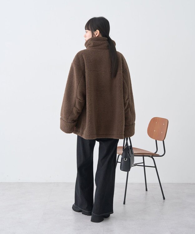 earth music&ecology ボアZIPブルゾン Brown