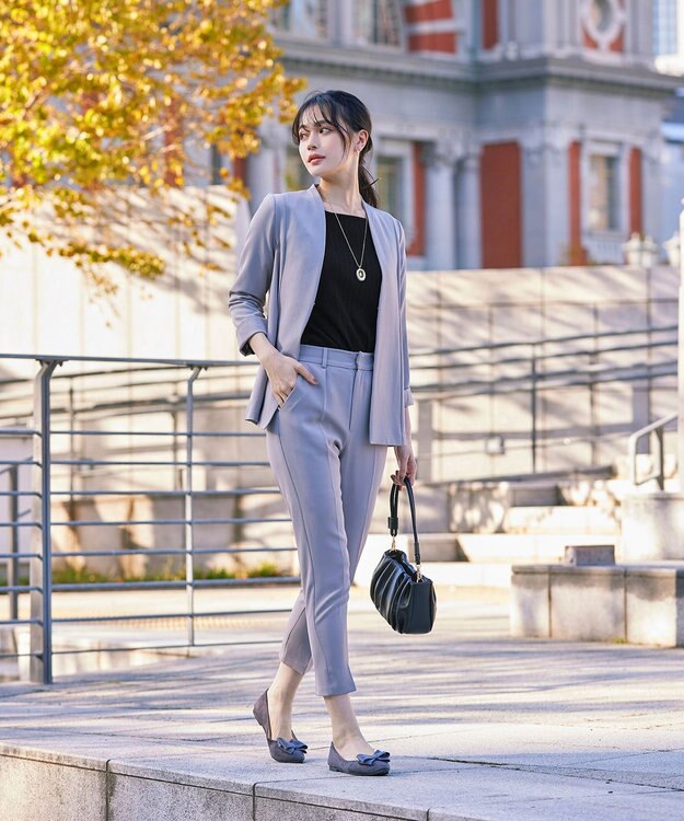 Tiaclasse 【洗える】スクエアネックリブ編みニットトップス ブラック