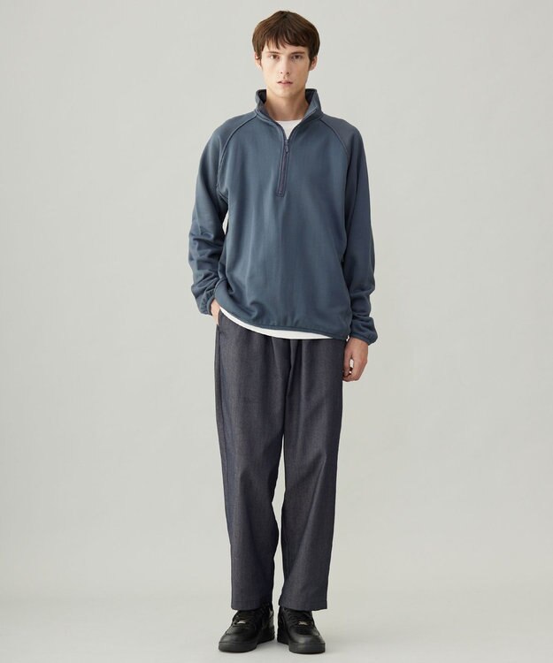 UNFILO MENS 【新色追加】FINE MOVE デニム イージーギャザーパンツ [24年商品] ネイビー