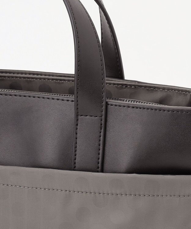 Y'SACCS Polka Dots　タックラウンド2WAYミドルトート グレー