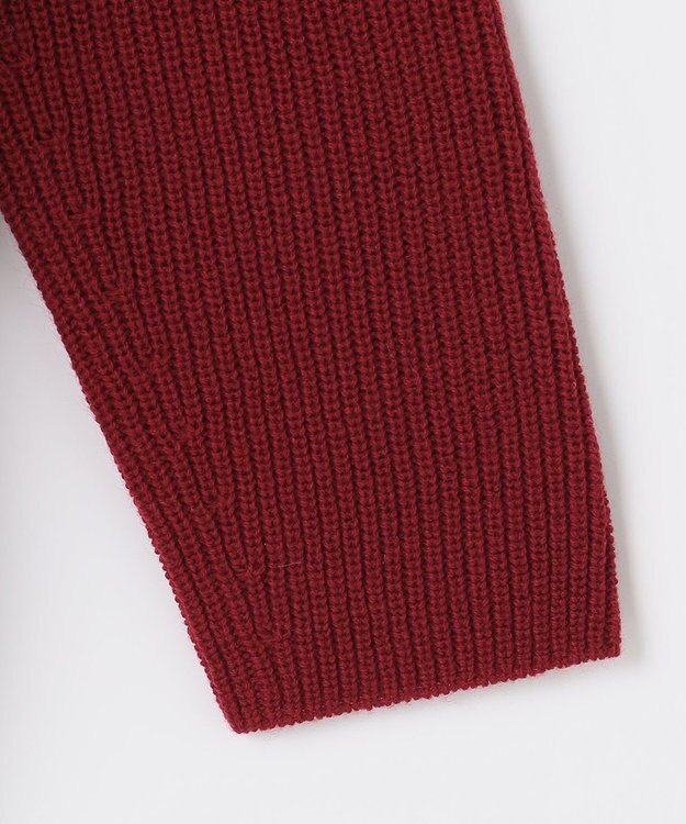 ANY ウールブレンドバルキーニット Vネック ボルドー