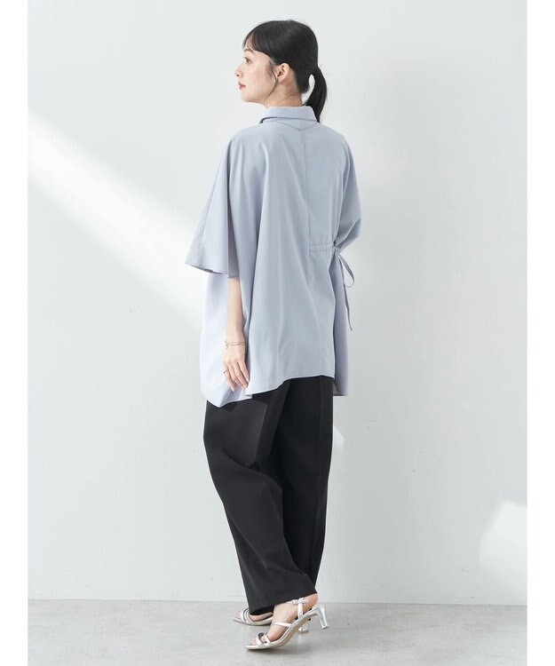 earth music&ecology アシメギャザーシャツ Sax