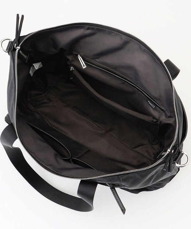 Y'SACCS ナイロン×リサイクルレザー　コンビマルチトート ブラック