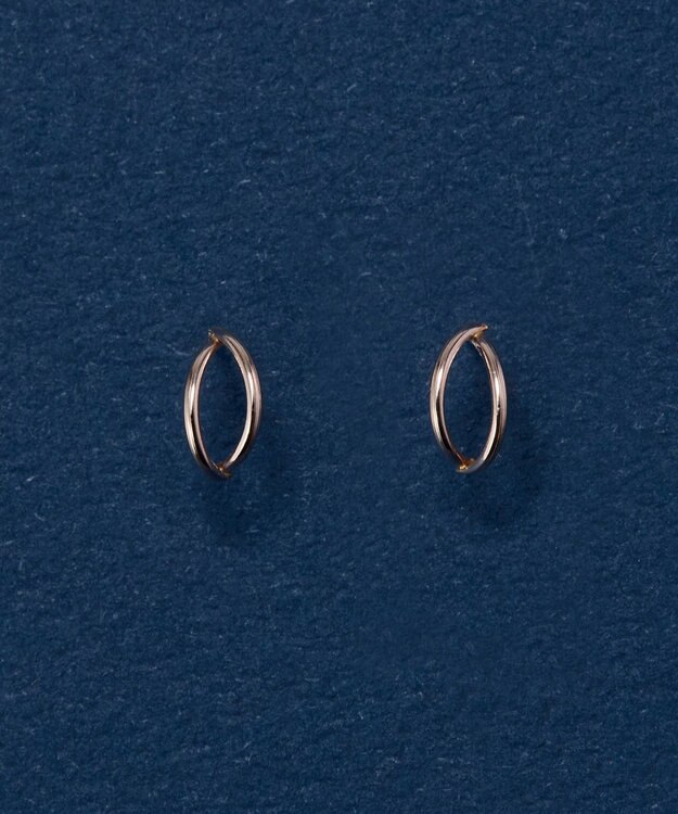 Phoebe 【K10】ダブルハーフプープピアス　ローズゴールド ローズゴールド