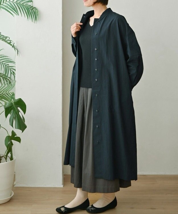 muuc 〈2WAY〉〈遠州織物の工場で織られた上質なコットン生地〉スタンドカラー 羽織り＆シャツワンピース