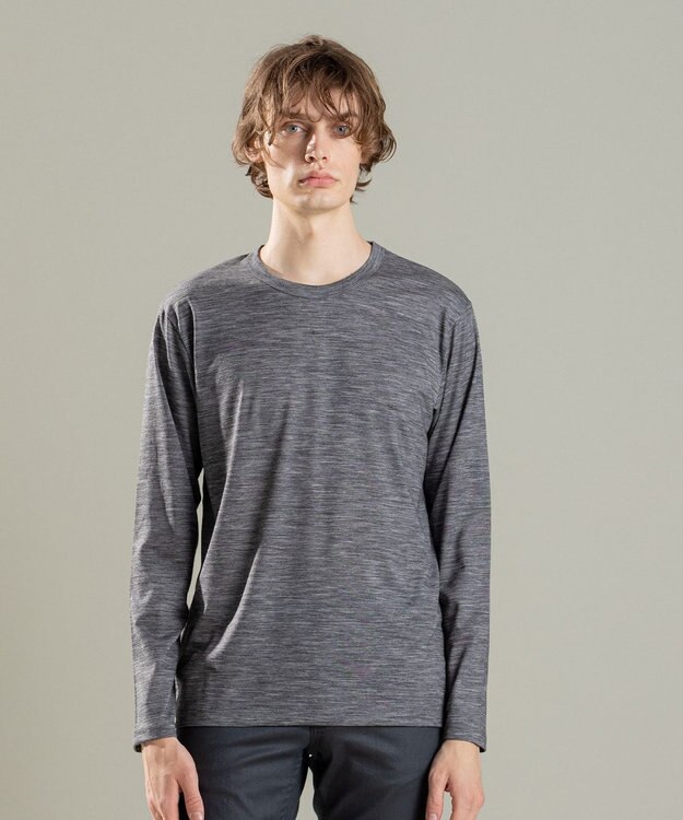 JOSEPH HOMME ウールジャージーウォッシャブル　クルーネック ライトグレー系