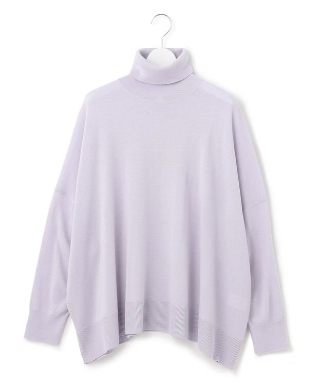 23区 【洗える】ウールブレンド タートルネック ニット ライラック系